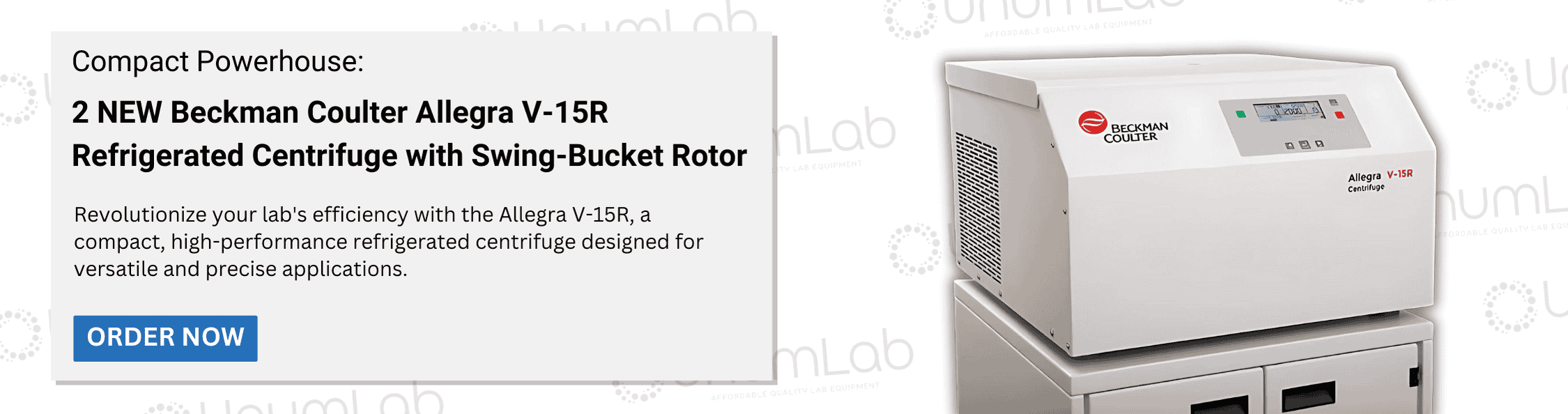 Rez_2 NEW Beckman Coulter Allegra V-15R Refrigerated Centrifuge with Swing-Bucket Rotor